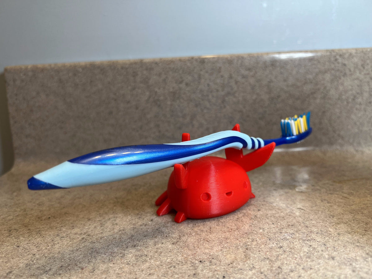 3D Printed Crab Toothbrush Holder - Adorable Bathroom Accessory - Ocean Themed Home Decor