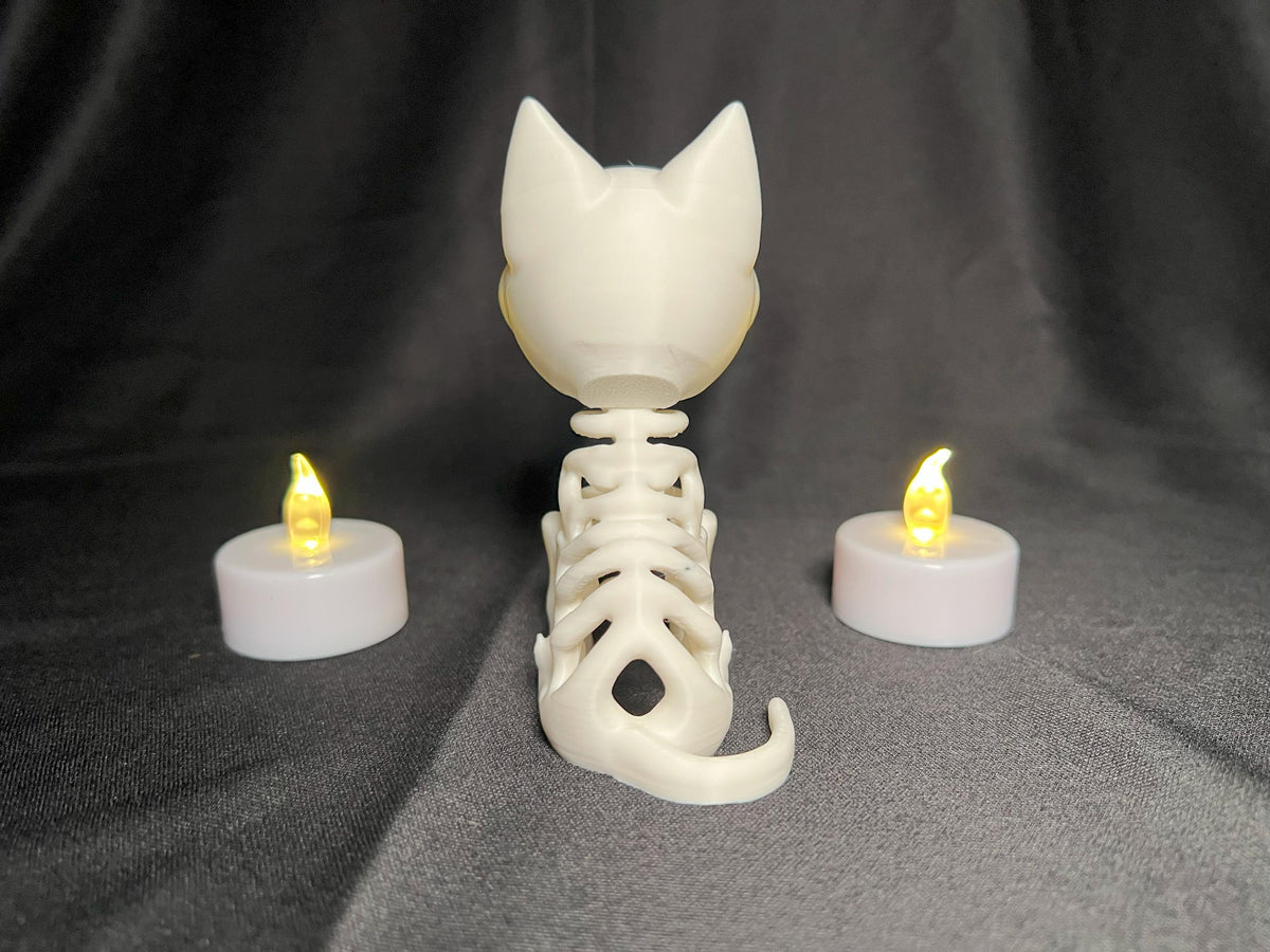Spooky Cat Skeleton Halloween Decoration