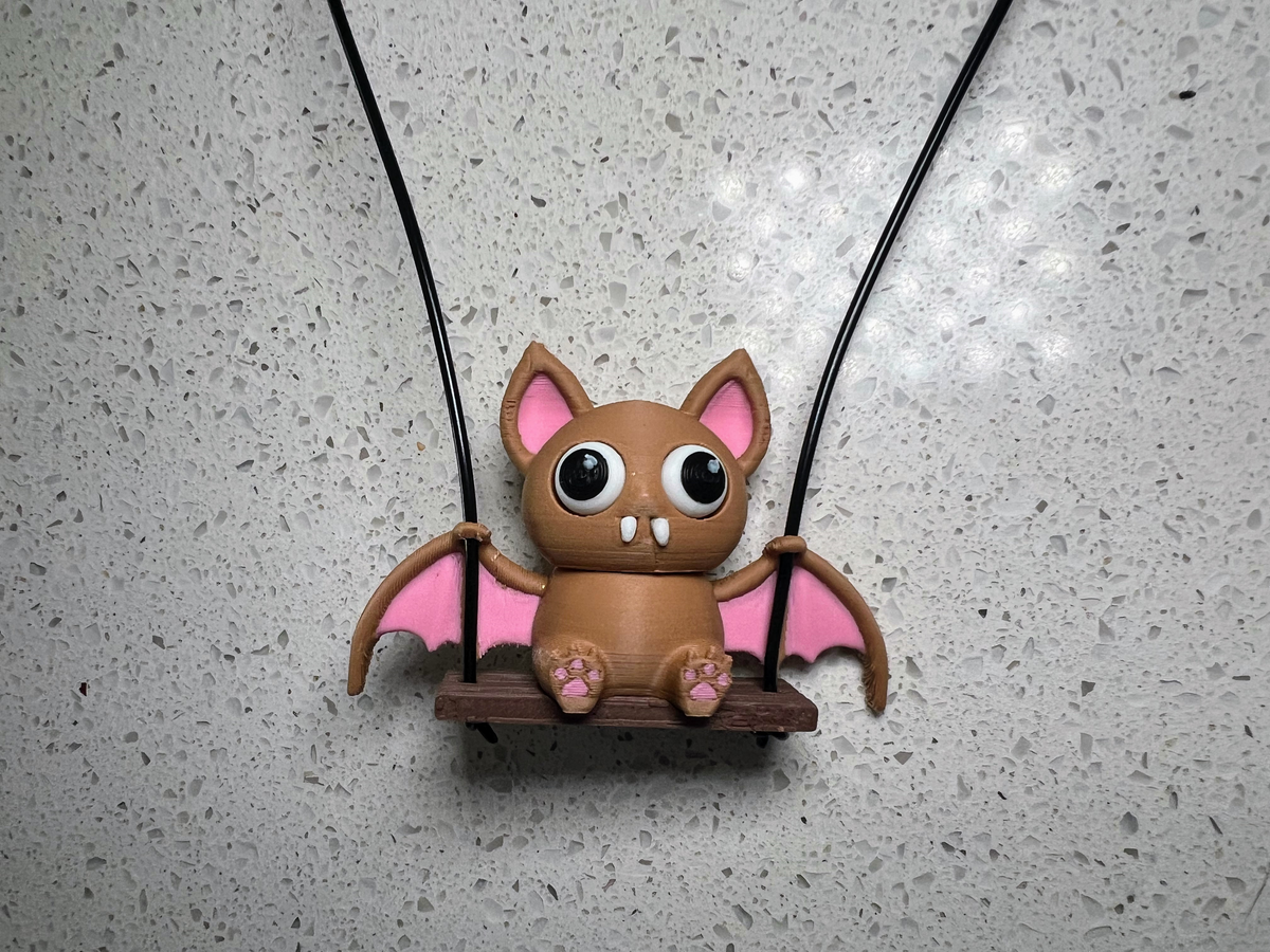 Bat Swing Buddy Car Charm - Gothic Halloween Ornament
