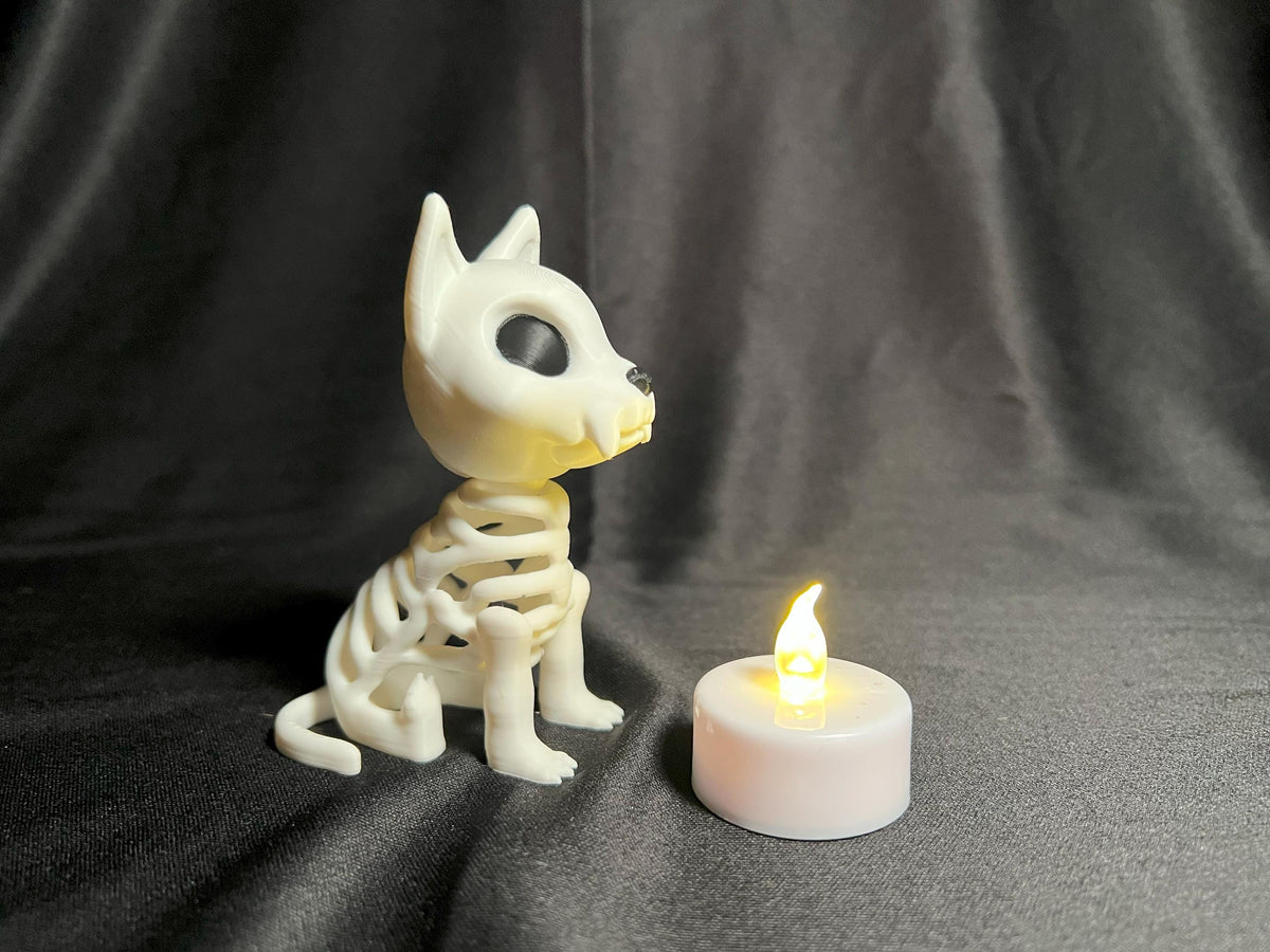 Spooky Cat Skeleton Halloween Decoration