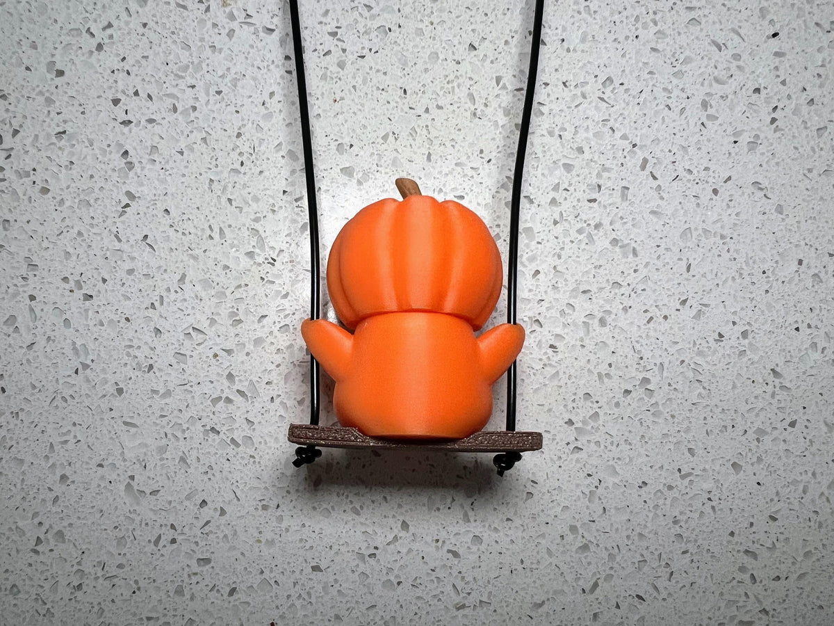 Hanging Pumpkin Swing Figurine | Autumn Car or Home Décor Gift