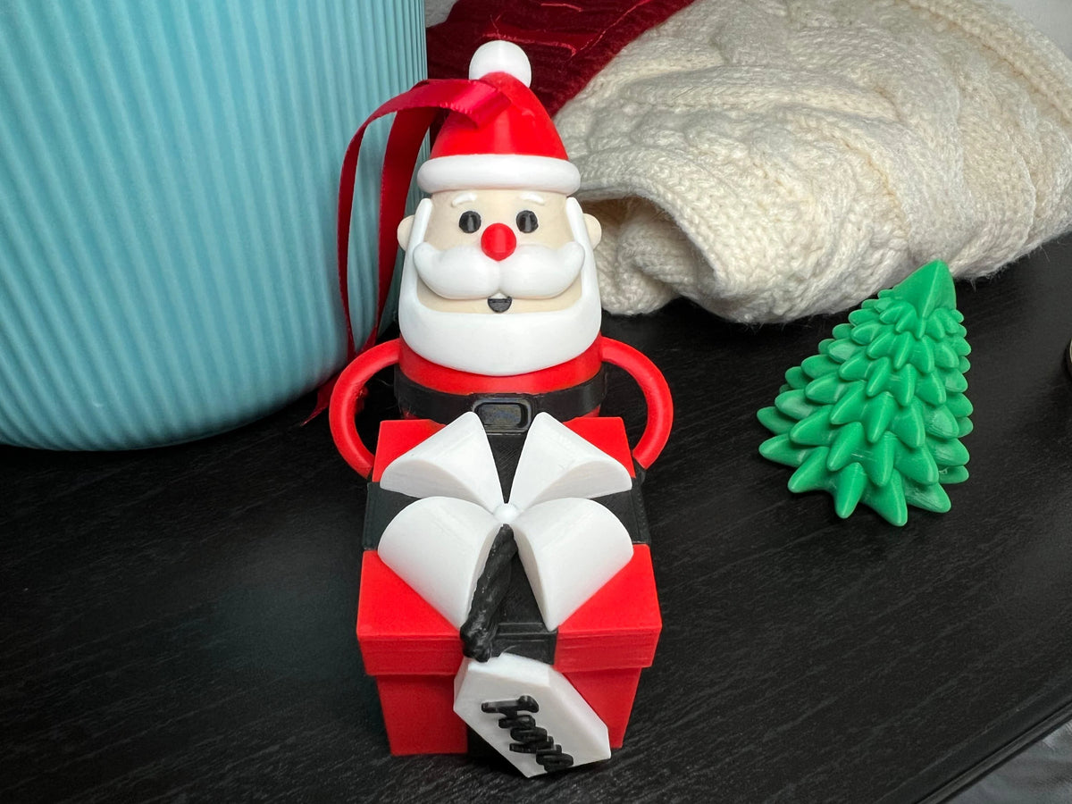 Custom Name Santa Ornament – Personalized Christmas Gift Keepsake and Decor