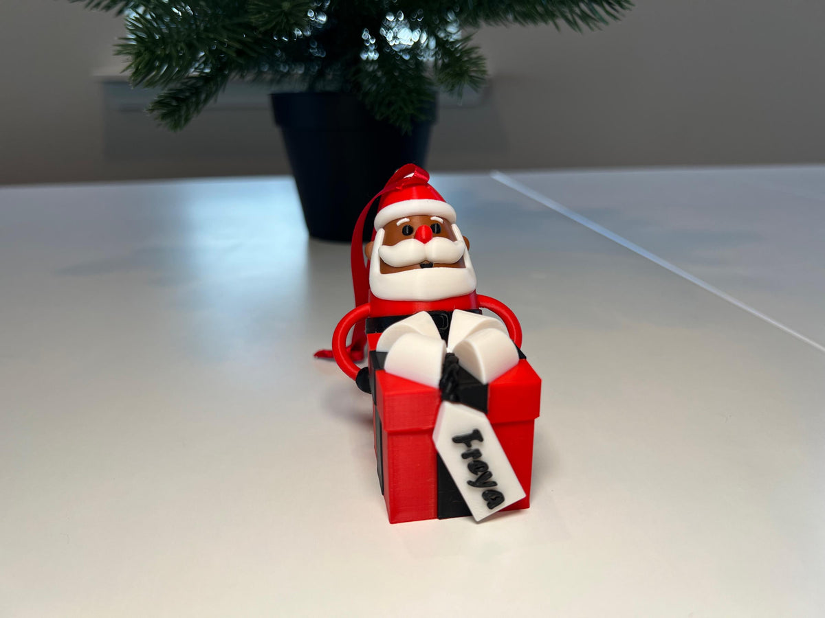 Custom Name Santa Ornament – Personalized Christmas Gift Keepsake and Decor
