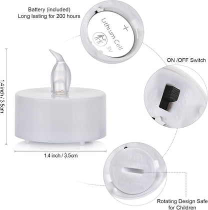 Battery Operated Flameless Flickering LED Tea Light Candle