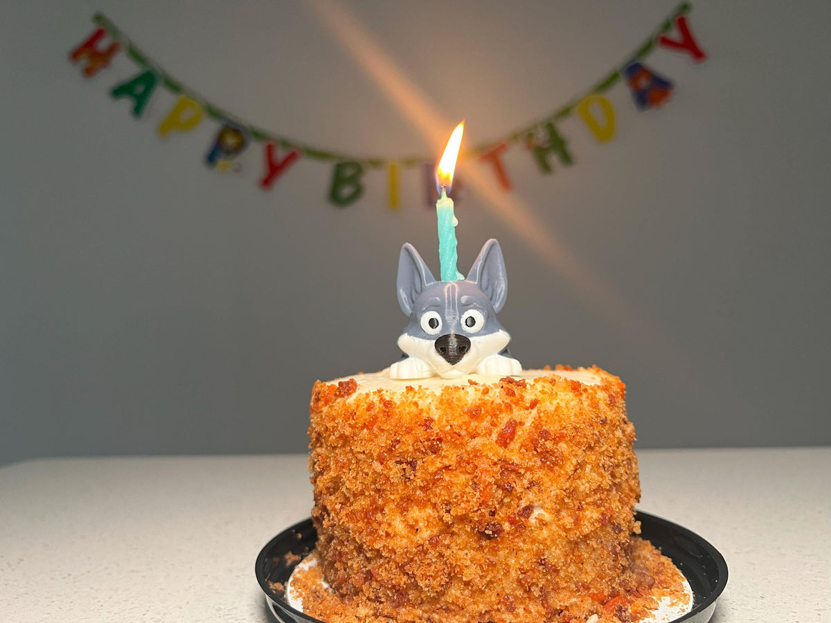 Husky Cake Topper: Wolf Dog Birthday Candle Holder