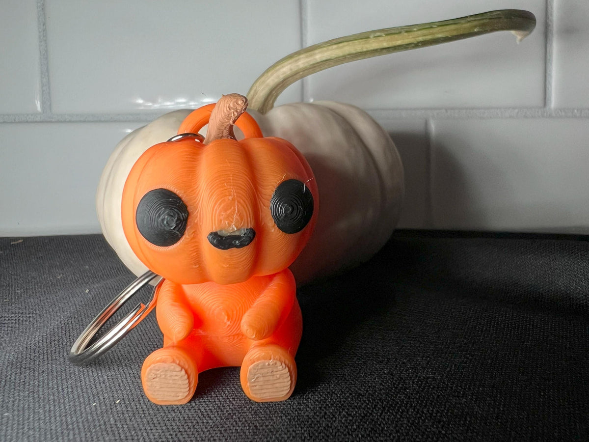 Spooky Cute Pumpkin Keychain | Wiggly Halloween Fidget Toy & Autumn Gift