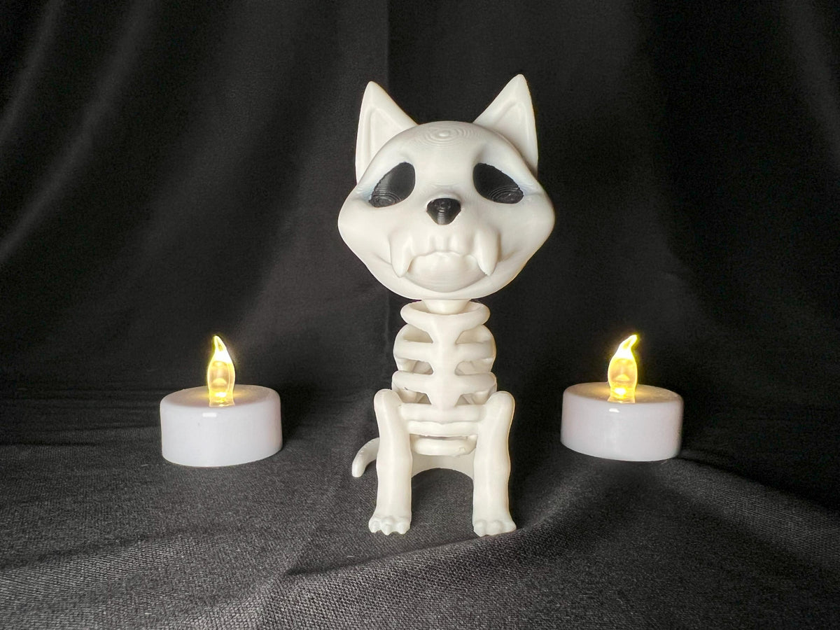 Spooky Cat Skeleton Halloween Decoration
