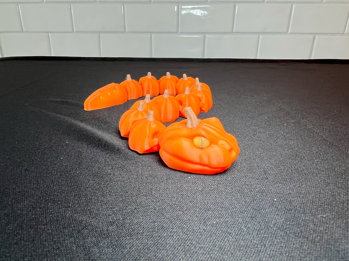Flexible Pumpkin Snake | Unique Halloween Decoration & Glow Toy