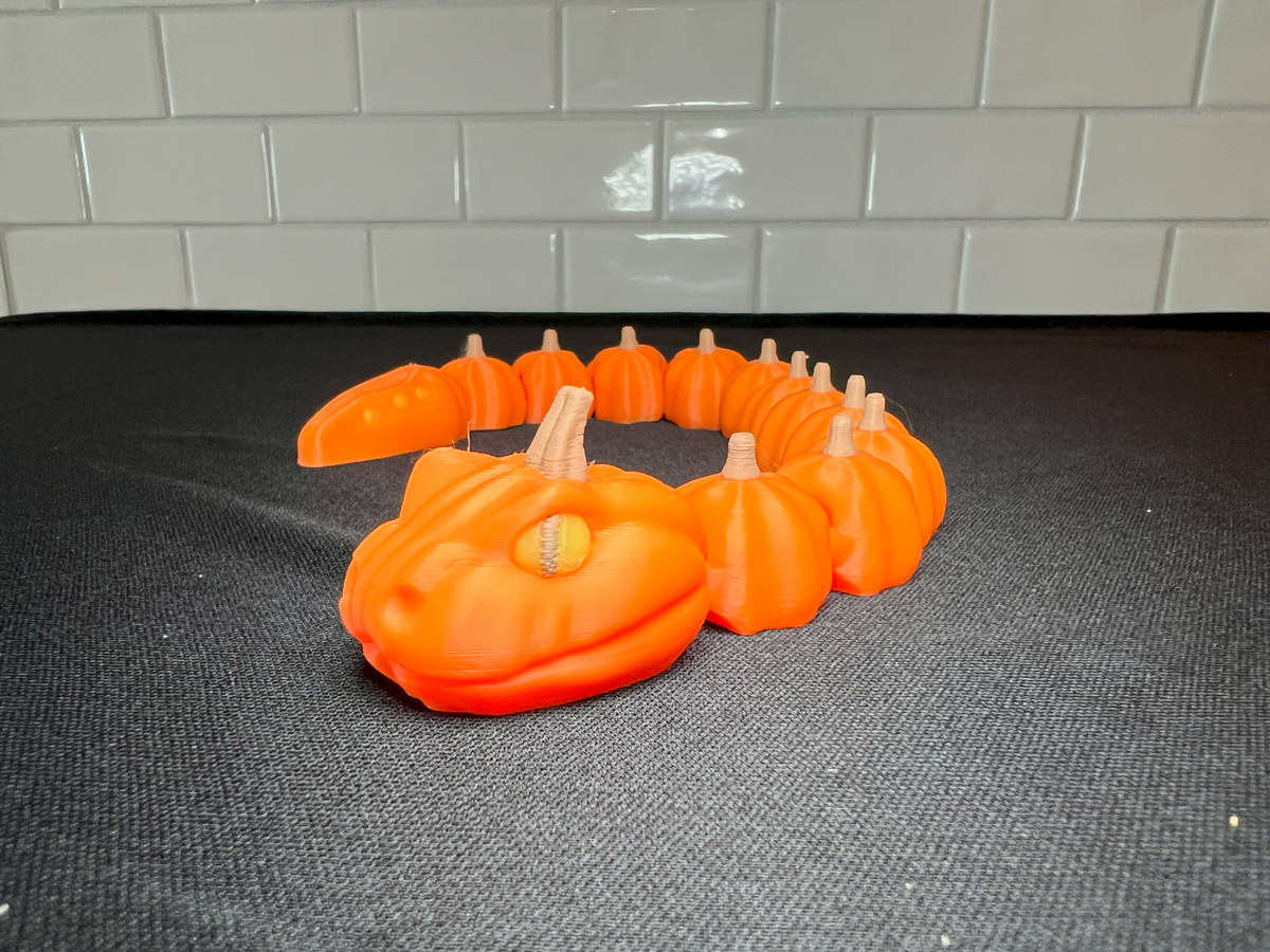 Flexible Pumpkin Snake | Unique Halloween Decoration & Glow Toy