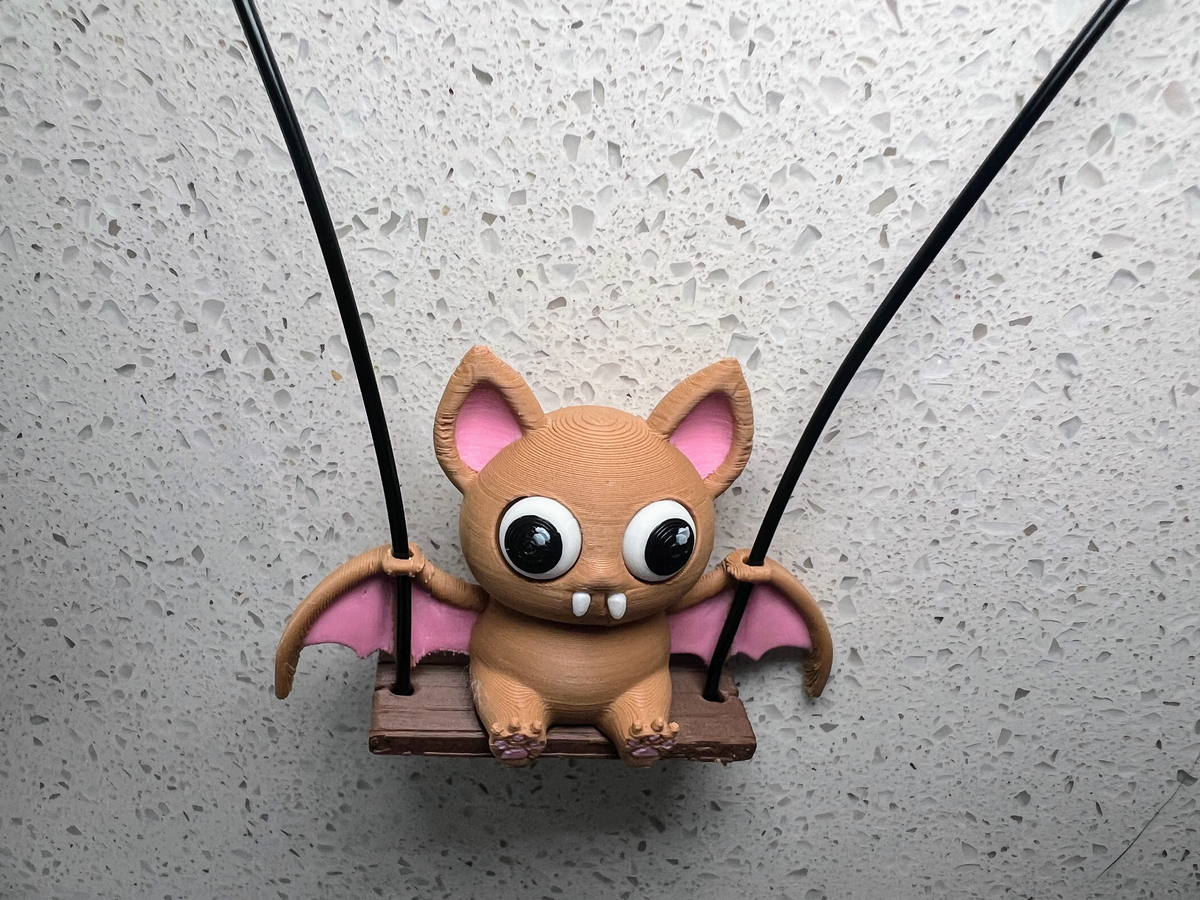 Bat Swing Buddy Car Charm - Gothic Halloween Ornament