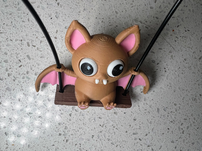 Bat Swing Buddy Car Charm - Gothic Halloween Ornament