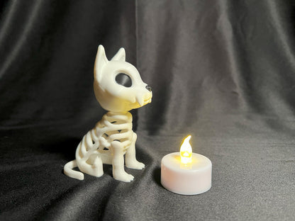 Spooky Cat Skeleton Halloween Decoration