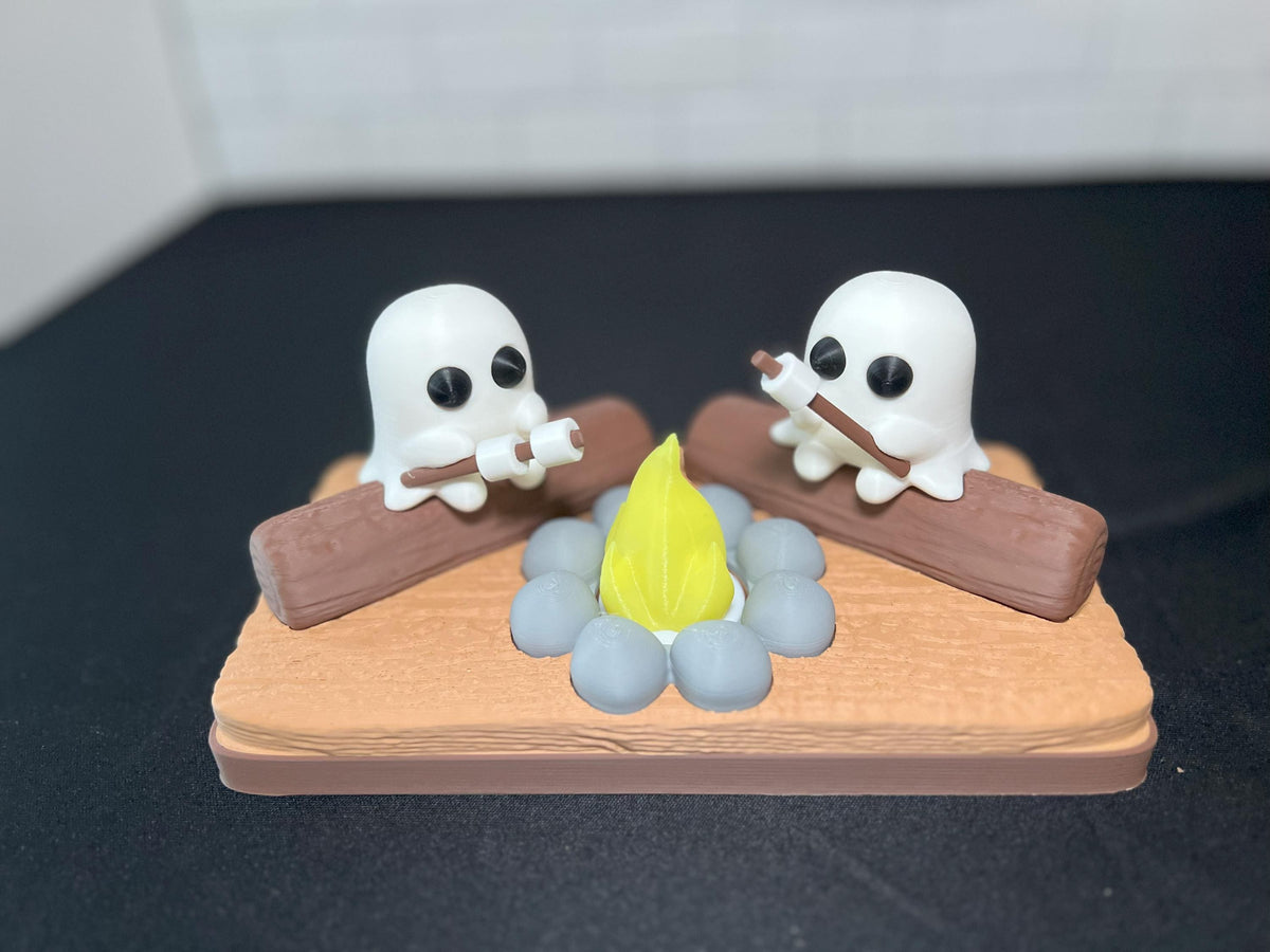 Spooky Cute Ghosts Roasting Marshmallows | Glow-in-the-Dark Campfire Decoration
