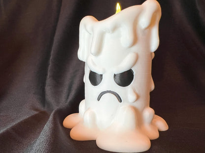 Spooky Cute 3D Printed Candle Set with Moody Faces