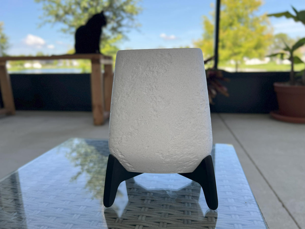 Rock Look Standing Planter Pot: Modern Indoor Plant Decor