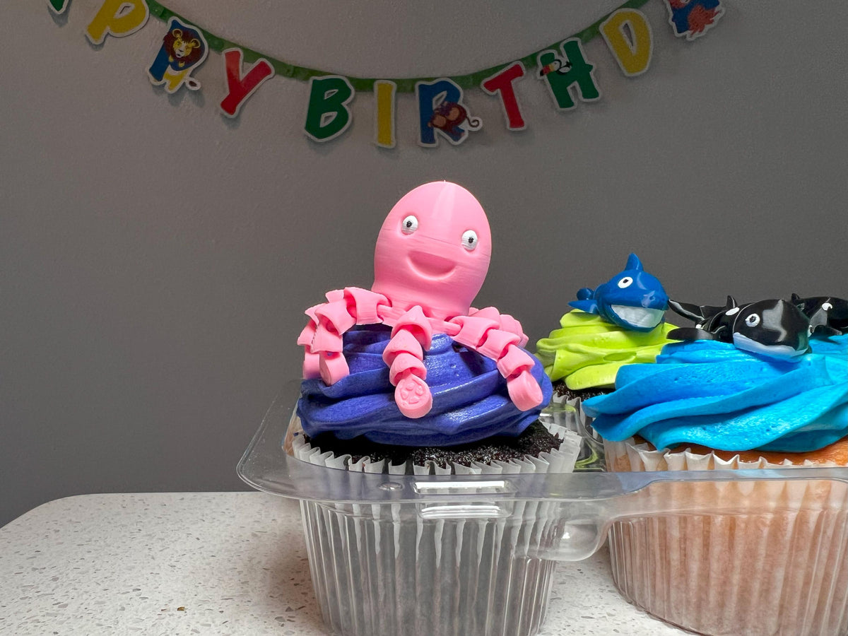 Set of 6 Sea Animal Toy Cupcake Toppers - Personalize Your Colors & Critters!