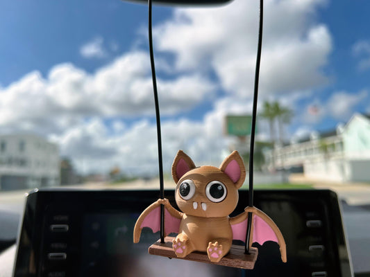 Bat Swing Buddy Car Charm - Gothic Halloween Ornament