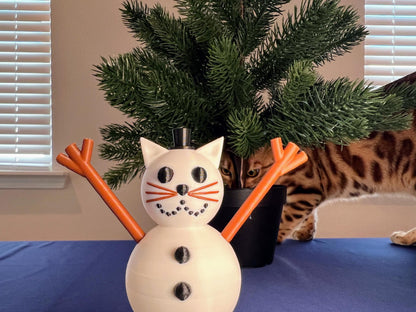 Cat Snowman Tea Light | Christmas Lover Gift