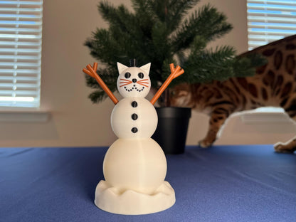 Cat Snowman Tea Light | Christmas Lover Gift