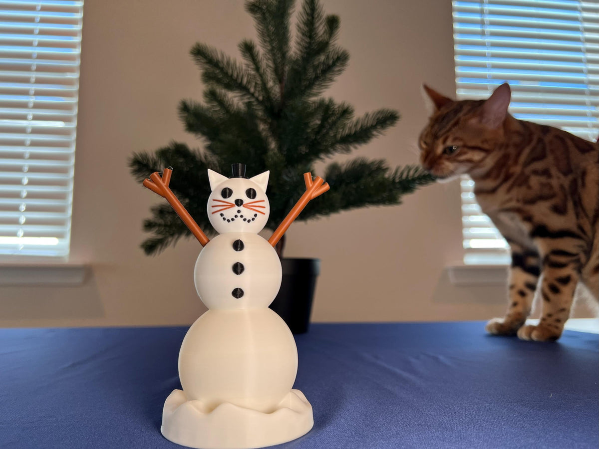 Cat Snowman Tea Light | Christmas Lover Gift