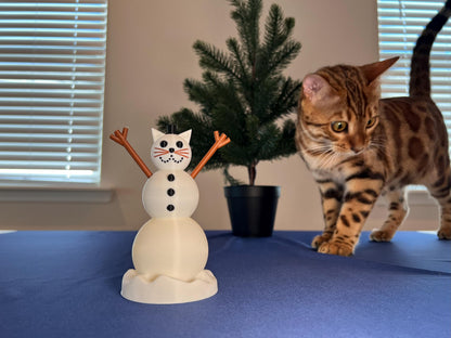 Cat Snowman Tea Light | Christmas Lover Gift
