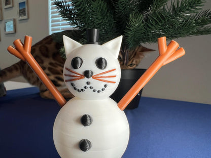 Cat Snowman Tea Light | Christmas Lover Gift