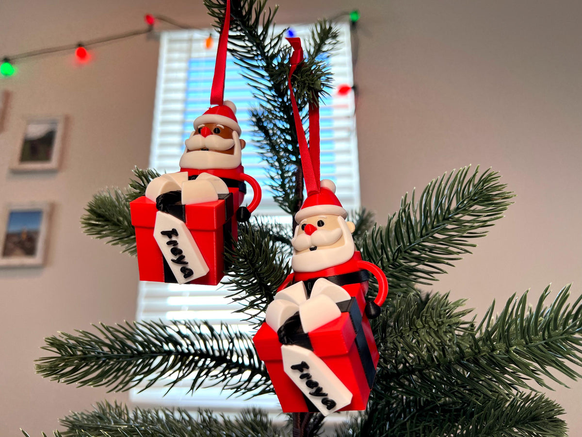 Custom Name Santa Ornament – Personalized Christmas Gift Keepsake and Decor