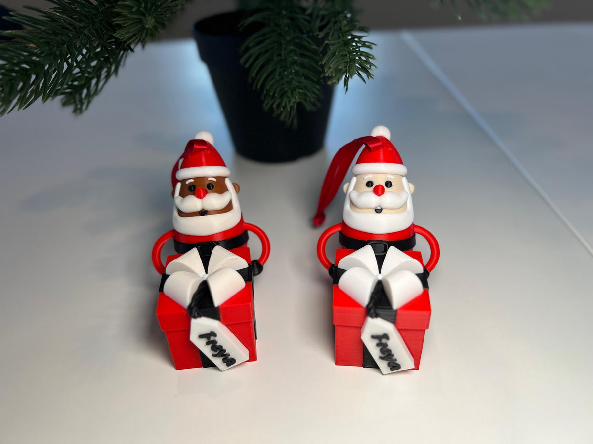 Custom Name Santa Ornament – Personalized Christmas Gift Keepsake and Decor
