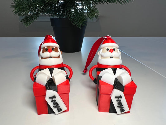 Custom Name Santa Ornament – Personalized Christmas Gift Keepsake and Decor