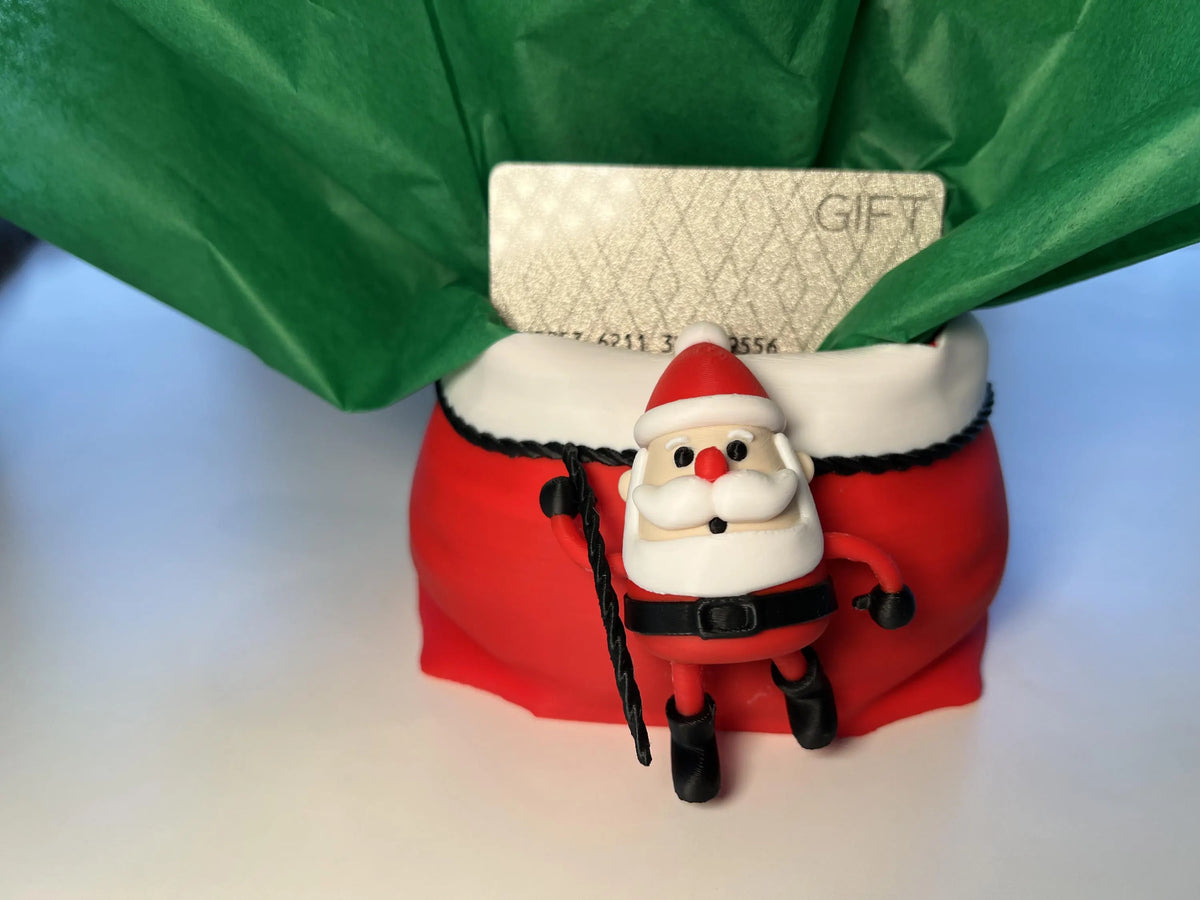 Holiday Santa with Sack Gift Card Holder • Fun Alternative to Gift Bags & Stockings