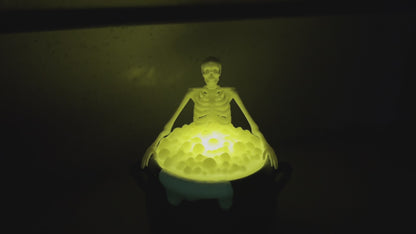 Glow in the Dark Skeleton Cauldron | 3D Printed Halloween Tea Light Holder